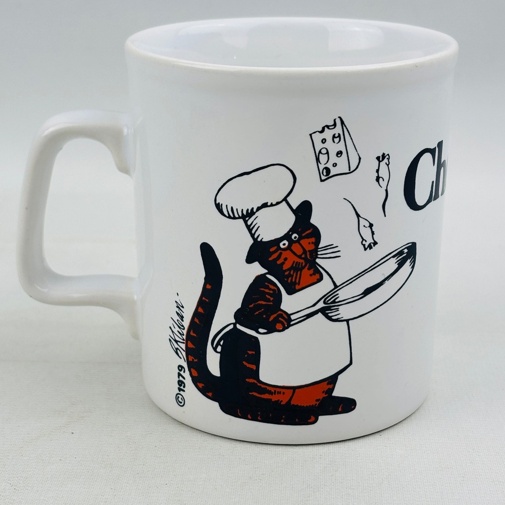 Vintage Kliban Chef Cat Coffee Mug 1979 Kiln Craft Staffordshire‎ England